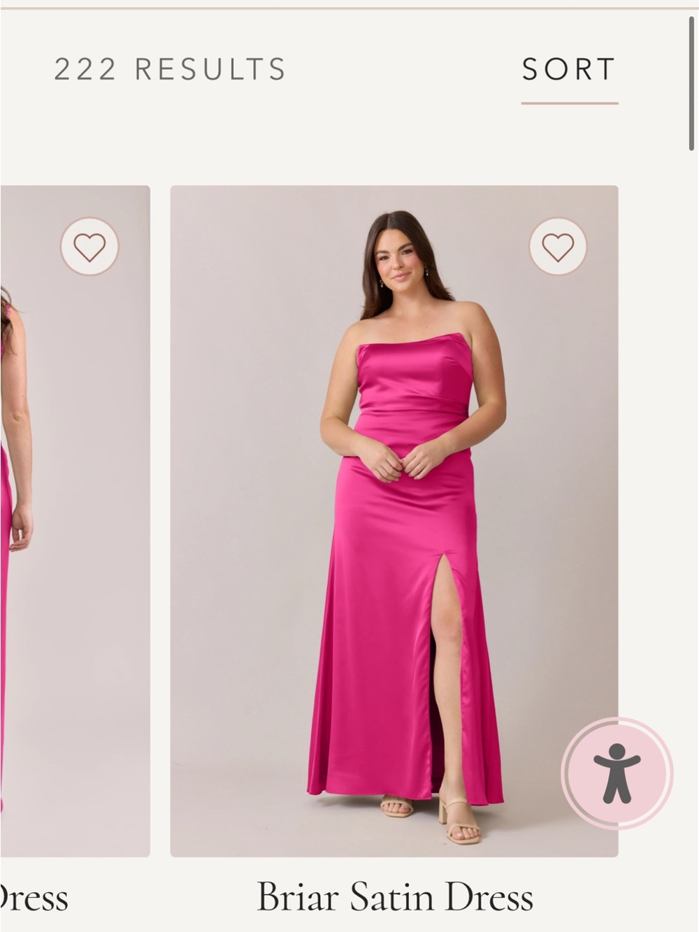 Revelry Malibu Link Briar Satin Strapless Dress